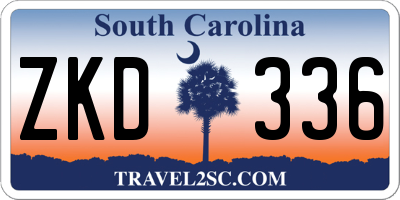 SC license plate ZKD336