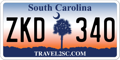 SC license plate ZKD340