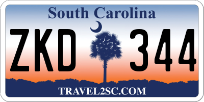 SC license plate ZKD344