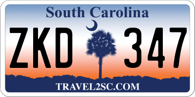 SC license plate ZKD347