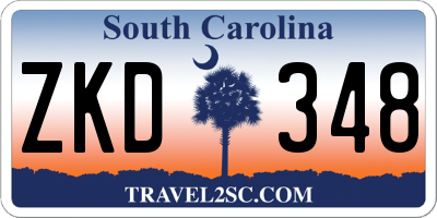 SC license plate ZKD348
