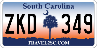 SC license plate ZKD349