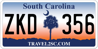 SC license plate ZKD356