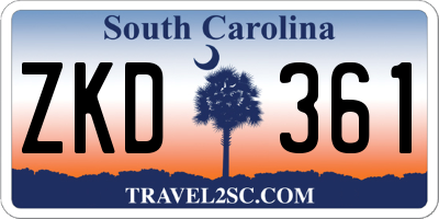 SC license plate ZKD361
