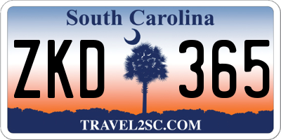 SC license plate ZKD365