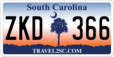 SC license plate ZKD366