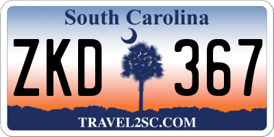 SC license plate ZKD367