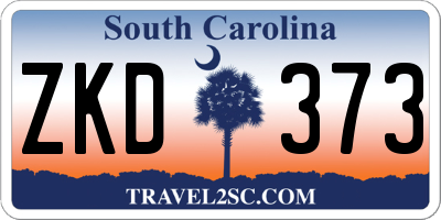 SC license plate ZKD373