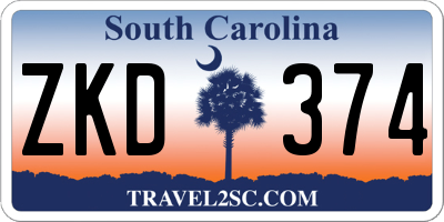 SC license plate ZKD374