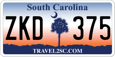 SC license plate ZKD375
