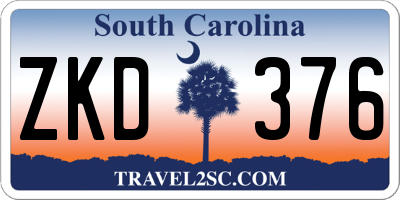 SC license plate ZKD376