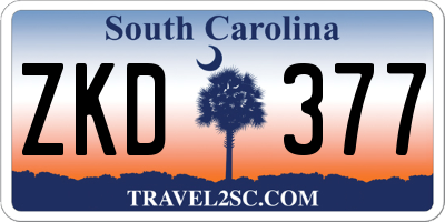 SC license plate ZKD377