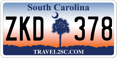 SC license plate ZKD378