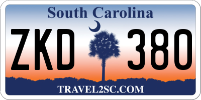 SC license plate ZKD380