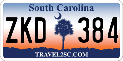 SC license plate ZKD384