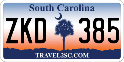 SC license plate ZKD385