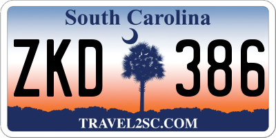 SC license plate ZKD386