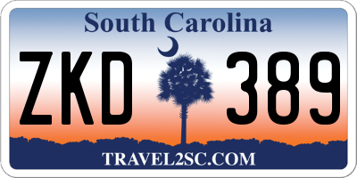 SC license plate ZKD389