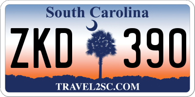 SC license plate ZKD390