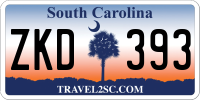 SC license plate ZKD393