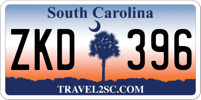 SC license plate ZKD396
