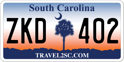 SC license plate ZKD402