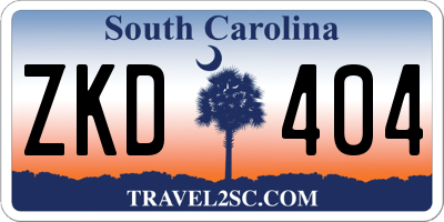 SC license plate ZKD404