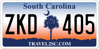SC license plate ZKD405