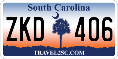 SC license plate ZKD406