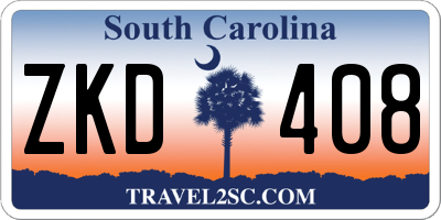 SC license plate ZKD408