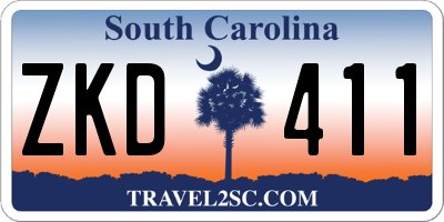 SC license plate ZKD411