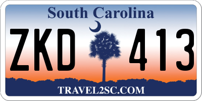 SC license plate ZKD413