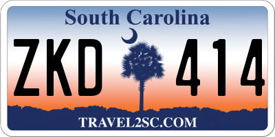 SC license plate ZKD414