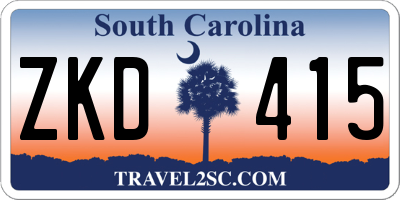 SC license plate ZKD415