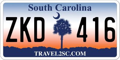 SC license plate ZKD416