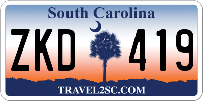 SC license plate ZKD419