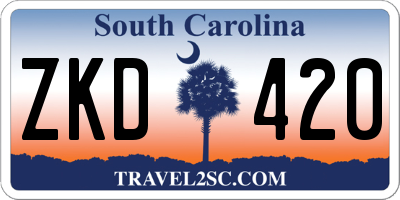 SC license plate ZKD420