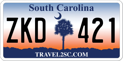 SC license plate ZKD421