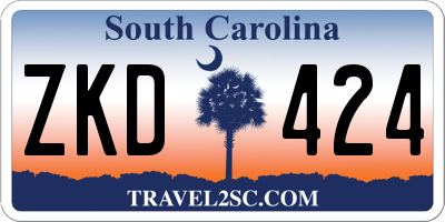 SC license plate ZKD424
