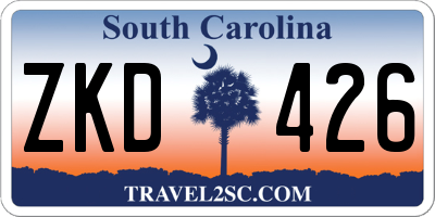 SC license plate ZKD426