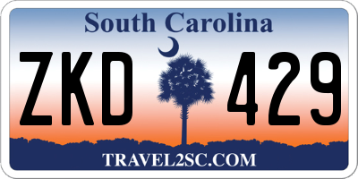 SC license plate ZKD429