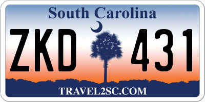 SC license plate ZKD431