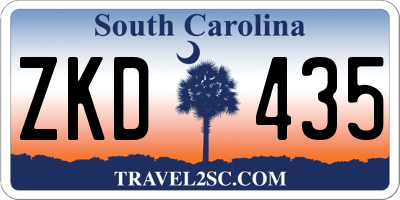 SC license plate ZKD435