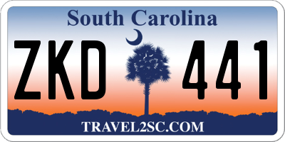 SC license plate ZKD441