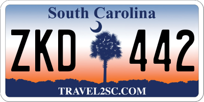 SC license plate ZKD442