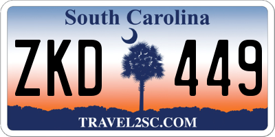 SC license plate ZKD449