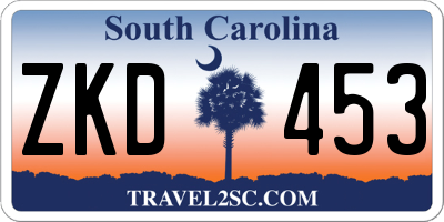 SC license plate ZKD453