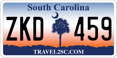 SC license plate ZKD459
