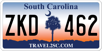 SC license plate ZKD462