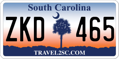 SC license plate ZKD465